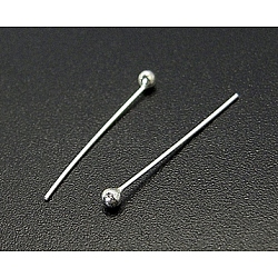 925 Sterling Silver Ball Head Pins, Silver, 25x0.5mm(STER-A028-2)