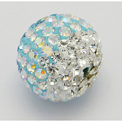 Austrian Crystal Beads, Pave Ball Beads, with Polymer Clay inside, Round, 101_Crystal+AB & 001_Crystal, 12mm(SWARJ-H001-3)