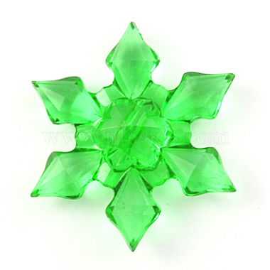 45mm Lime Snowflake Acrylic Beads