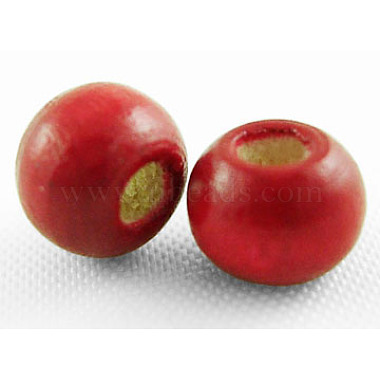6mm Red Abacus Wood Beads