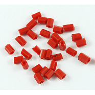 Glass Bugle Beads, Seed Beads, Dark Red, about 3mm long, 1.8mm in diameter, hole: 0.6mm, about 21000pcs/bag. Sold per package of one pound(TCSDB25B)