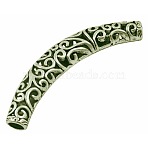 Tibetan Style Beads, Crankle Tube, Lead Free & Cadmium Free, Antique Bronze, 66x12x10mm, Hole: 5.5mm, about 120pcs/kg(TIBEB-LF10634YKG-AB-LF)