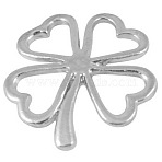 Tibetan Style Alloy Pendants, Lead Free and Cadmium Free, Clover, Antique Silver, 32x30x2mm(TIBEP-EBB075YKG-AS-LF)