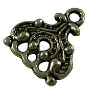 Tibetan Style Links, Cadmium Free & Nickel Free & Lead Free, Antique Bronze, 14.5x13x2.5mm, Hole: 2mm(TIBEP-LF0067YKG-AB-FF)