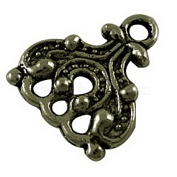 Tibetan Style Links, Cadmium Free & Nickel Free & Lead Free, Antique Bronze, 14.5x13x2.5mm, Hole: 2mm(TIBEP-LF0067YKG-AB-FF)