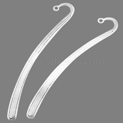 Tibetan Style Bookmarks, Lead Free and Cadmium Free and Nickel Free, Silver Color Plated, 124x20mm, Hole: 2mm(TIBEP-PP007-S-NF)