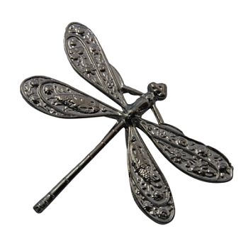 Tibetan Style Alloy Pendants, Lead Free and Cadmium Free, Dragonfly, Gunmetal, about 49mm wide, 38mm long, 4mm thick, hole: 3mm