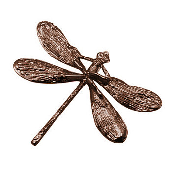 Tibetan Style Alloy Pendants, Lead Free and Cadmium Free, Dragonfly, Red Copper Color, about 49mm wide, 38mm long, 4mm thick, hole: 3mm
