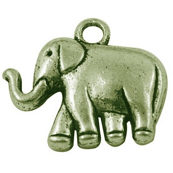 Tibetan Style Alloy Pendants, Lead Free & Cadmium Free, Elephant, Antique Bronze, 21x18x5mm, Hole: 2.5mm