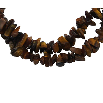 Natural Tiger Eye Beads Strands, Chips, 3~5mm