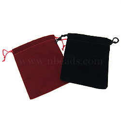 Velvet Jewelry Bags, Mixed Color, 105x90mm(TP-A001-9x10.5cm-M)
