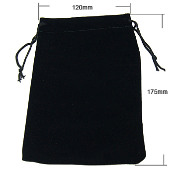 Velvet Jewelry Bags, Black, 18x13cm