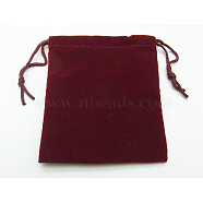Velvet Jewellery Bag, Dark Red, About 9cmx10.5cm(TP004)
