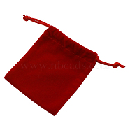 Velvet Jewelry Bags, Mother's Day Bags, Red, about 12cm wide, 16 cm long(TP011-4)