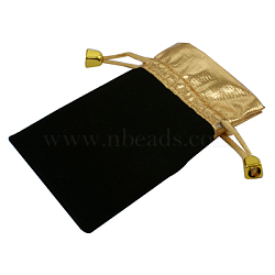 Velvet Pouches, Black, about 10.5cm long, 8cm wide(TP013-1)