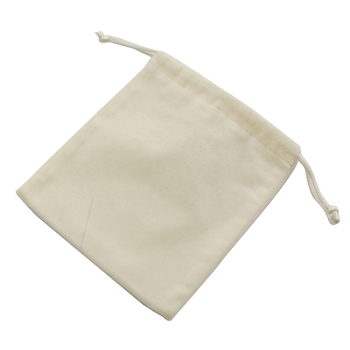 Velvet Jewelry Bags, White, about 10cm wide, 12cm long