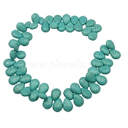 Synthetic Howlite Beads, Dyed, teardrop, Turquoise, 18x13x6mm, Hole: 1mm, about 560pcs/kg(TURQ-18X13)
