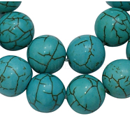 Synthetical Howlite Beads, Dyed, Round, Turquoise, 10mm, Hole: 1mm, about 800pcs/1000g(TURQ-GSR10mm129)