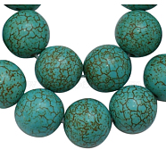 Synthetical Howlite Beads, Dyed, Round, Turquoise, 12mm, Hole: 1mm, about 450pcs/1000g(TURQ-GSR12mm129)
