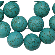 Synthetical Howlite Beads, Dyed, Round, Turquoise, 20mm, Hole: 1.5mm, about 100pcs/1000g(TURQ-GSR20mm129)