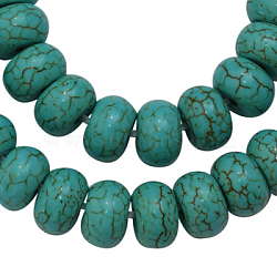 Synthetical Howlite Beads, Dyed, Rondelle, Turquoise, 8x5mm, Hole: 1mm, about 200pcs/1000g(TURQ-G558-2)