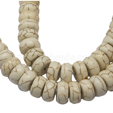 10mm White Rondelle Howlite Beads