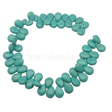 18mm Turquoise Drop Howlite Beads