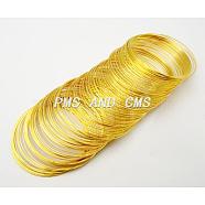 Memory Wire, Steel Wire, Golden, 22 Gauge, 0.6mm, Inner Diameter: 65mm, about 1500 circles/1000g(TWIR-H022-G)
