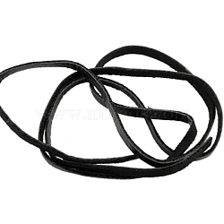 Imitation Leather Cord, Black, about 5mm wide, 1mm thick(VL011-7)