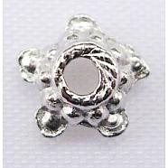 Tibet Style Bead Caps, Lead Free & Nickel Free & Cadmium Free, Star, Antique Silver, about 6mm in diameter, 3mm high, Hole: 2mm(WAA289-NF)