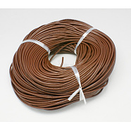 Cowhide Leather Cord, Leather Jewelry Cord, Dyed, Saddle Brown, 1mm, about 109.36 yards(100m)/bundle(WL-H013-1)
