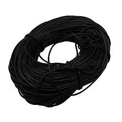 100M Cowhide Leather Cord, Leather Jewelry Cord, Black, 3mm(WL-A002-18)