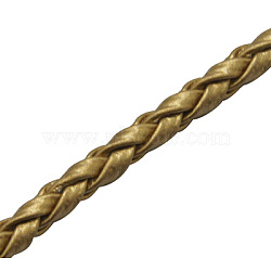 PU Leather Cord, Gold, 3mm, about 100yard/bundle(300 feet/bundle)(WL-H008-21)