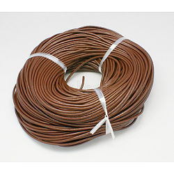 Cowhide Leather Cord, Leather Jewelry Cord, Dyed, Saddle Brown, 1mm, about 109.36 yards(100m)/bundle(WL-H013-1)