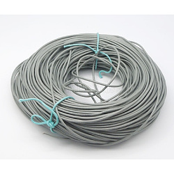 Cowhide Leather Cord, Leather Jewelry Cord, Gray, Size: about 1mm thick, about 109.36 yards(100m)/bundle(WL-Q002-2)