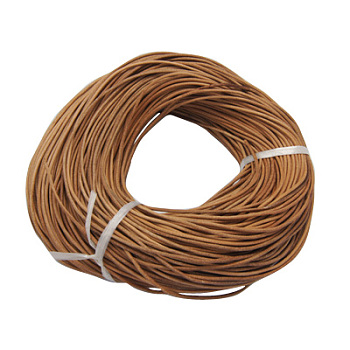 Leather Beading Cord, Cowhide Leather, DIY Necklace Making Material, Peru, 2.5mm, about 109.36 yards(100m)/bundle