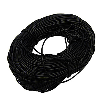 100M Cowhide Leather Cord, Leather Jewelry Cord, Black, 3mm