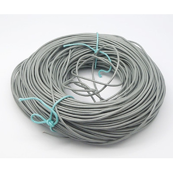 Cowhide Leather Cord, Leather Jewelry Cord, Dark Gray, Size: about 2mm in diameter, about 109.36 yards(100m)/bundle