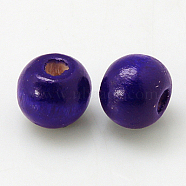 Natural Wood Beads, Lead Free, Dyed, Rondelle, Indigo, 8mm, Hole: 3mm, about 6000pcs/1000g(WOOD-YTB022-1-LF)