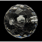 Transparent Acrylic Beads, Faceted Round, Clear, 8mm(Y0XZH014)