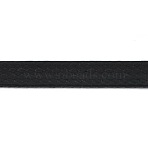 Korean Waxed Polyester Cord, Black, Size: about 4mm wide, 1mm thick, about 93yards/roll(YC-4MMF-10)