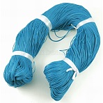 Round Waxed Polyester Cord, Taiwan Waxed Cord, Twisted Cord, Dodger Blue, 1mm, about 415.57 yards(380m)/bundle(YC-R135-274)