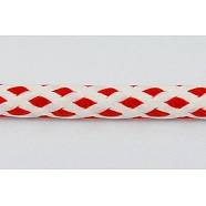 Korean Waxed Polyester Cord, Red and White, Size: about 3mm thick, 47yards/roll(YC-3MM-15)