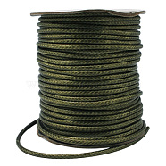 Korean Waxed Polyester Cord, Dark Olive Green, 3mm, about 47yards/roll(YC-R001-100)