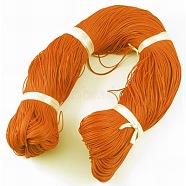 Round Waxed Polyester Cord, Taiwan Waxed Cord, Twisted Cord, Orange Red, 1mm, about 415.57 yards(380m)/bundle(YC-R135-158)