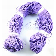 Round Waxed Polyester Cord, Taiwan Waxed Cord, Twisted Cord, Medium Purple, 1mm, about 415.57 yards(380m)/bundle(YC-R135-166)