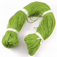 Round Waxed Polyester Cord, Taiwan Waxed Cord, Twisted Cord, Yellow Green, 1mm, about 415.57 yards(380m)/bundle(YC-R135-234)
