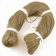 Round Waxed Polyester Cord, Taiwan Waxed Cord, Twisted Cord, Tan, 1mm, about 415.57 yards(380m)/bundle(YC-R135-278)