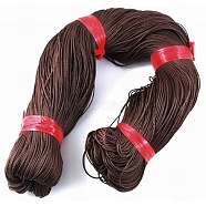 Round Waxed Polyester Cord, Taiwan Waxed Cord, Twisted Cord, Saddle Brown, 1mm, about 415.57 yards(380m)/bundle(YC-R135-289)