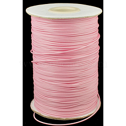 Waxed Polyester Cord, Bead Cord, Pink, 1.5mm, about 169.51~174.98 Yards(155~160m)/Roll(YC-1.5mm-119)